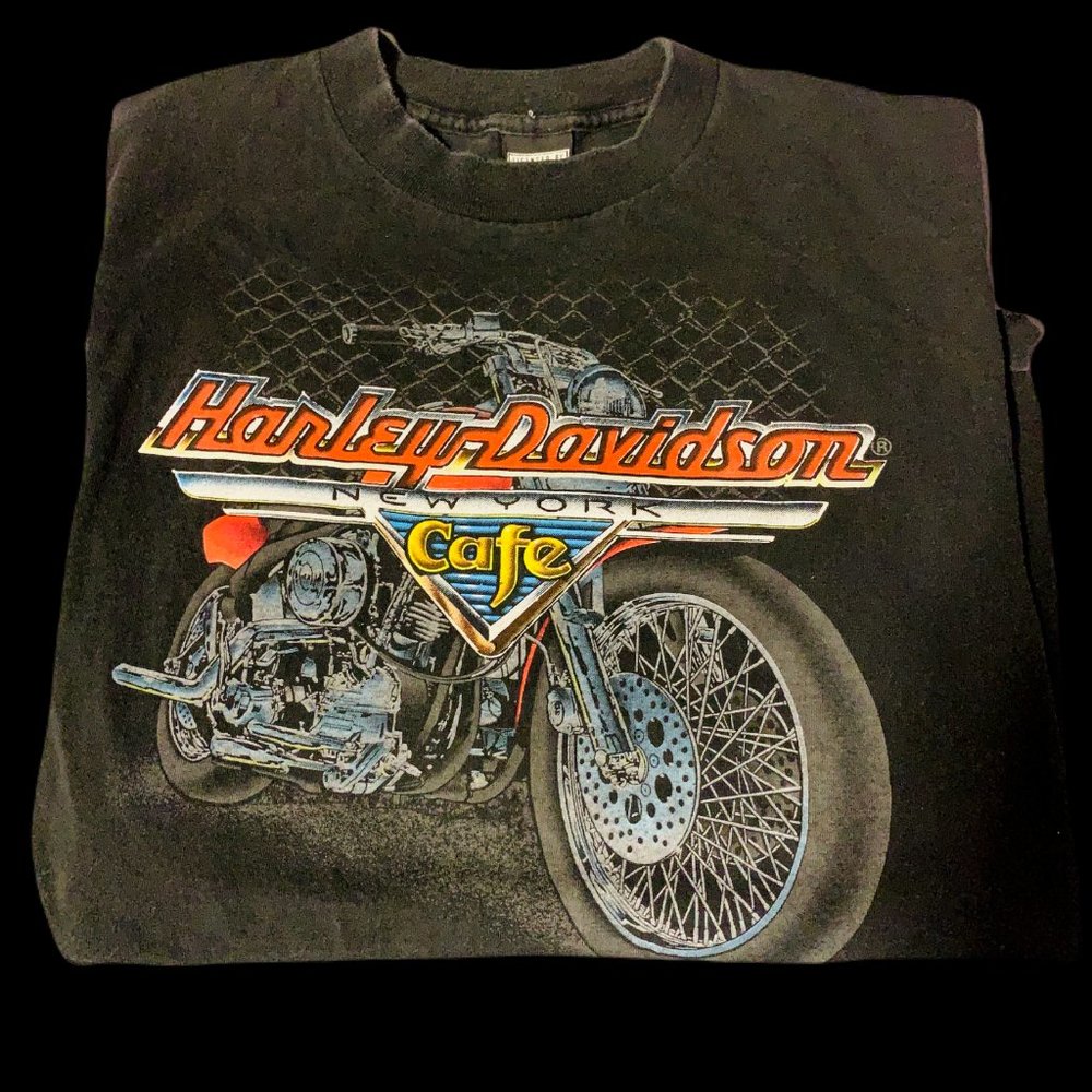 Vintage 1990s Harley Davidson New York Cafe t shirt XL Mens NY Single Stitch